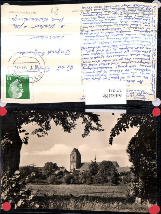 271251,Güstrow An der Schanze Blick zur Kirche pub VEB 2/614