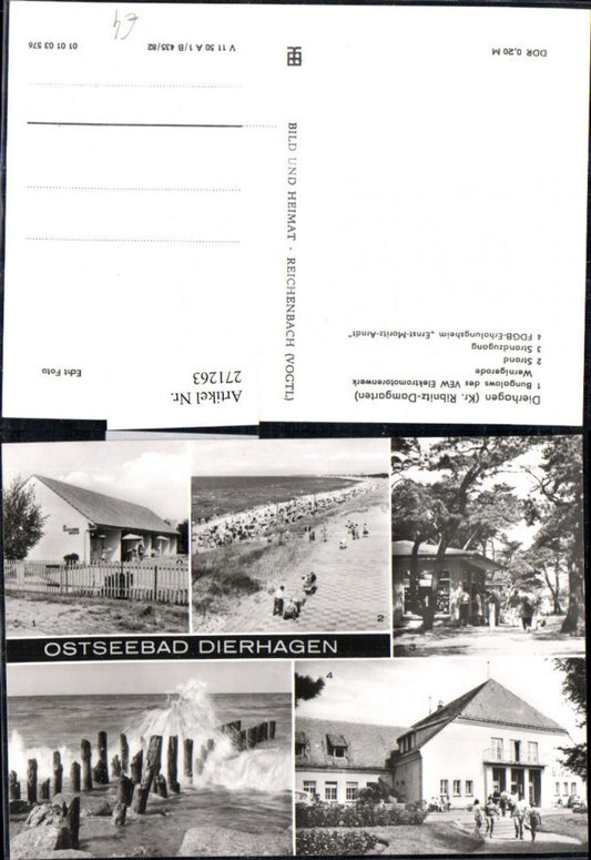 271263,Ostseebad Dierhagen Bungalow Strand Strandzugang FDGB-Erholungsheim Ernst-Moritz-Arndt Mehrbildkarte