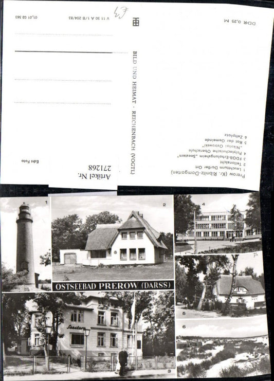 271268,Ostseebad Prerow Leuchtturm FDGB-Erholungsheim Seestern Polytechnische Schule Zeltplatz Mehrbildkarte