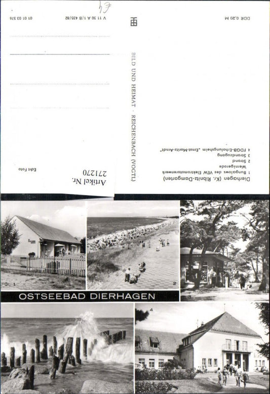 271270,Ostseebad Dierhagen Bungalows Strand Strandzugang FDGB-Erholungsheim Ernst-Moritz-Arndt Mehrbildkarte