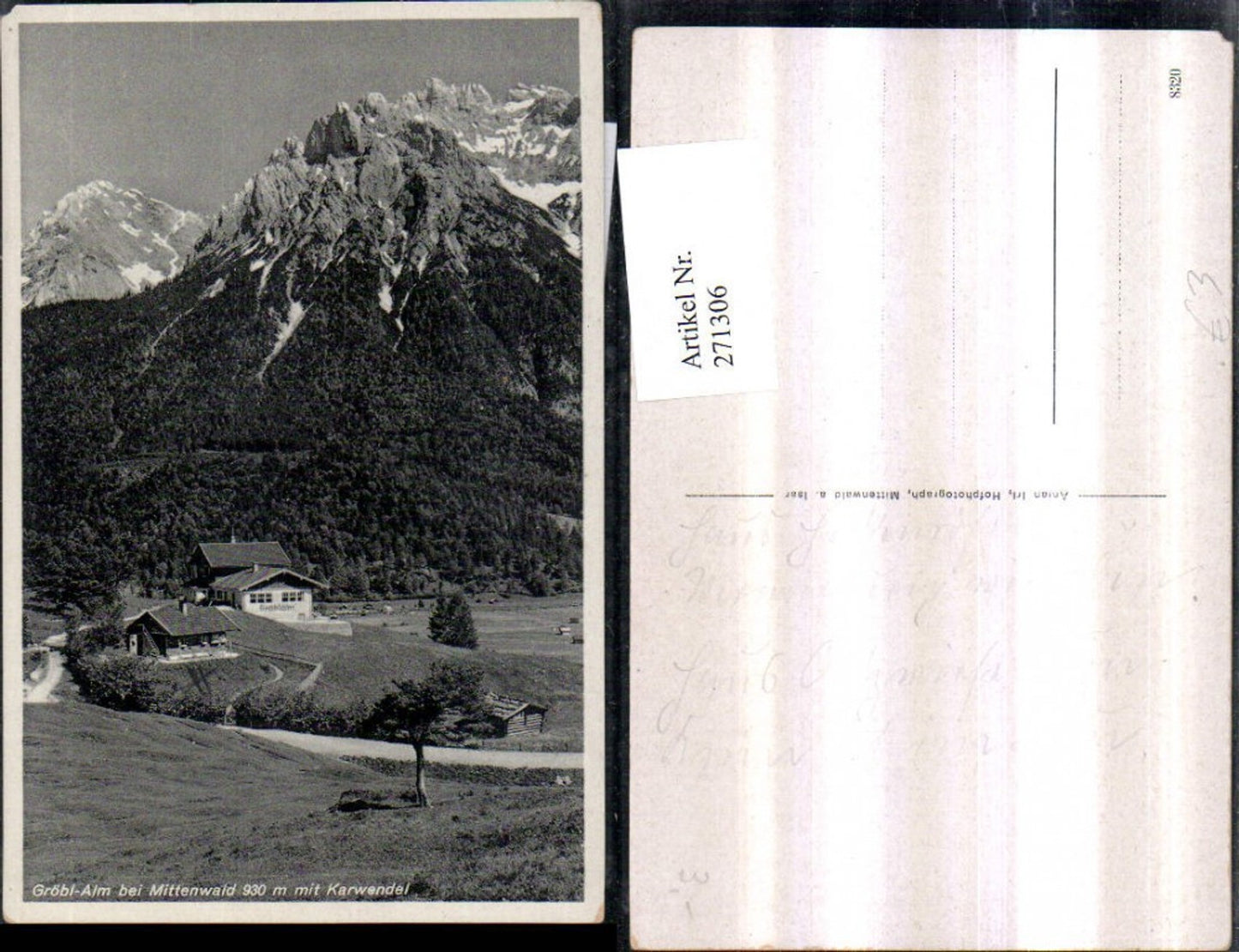 271306,Gröbl-Alm b. Mittenwald m. Karwendel Bergkulisse