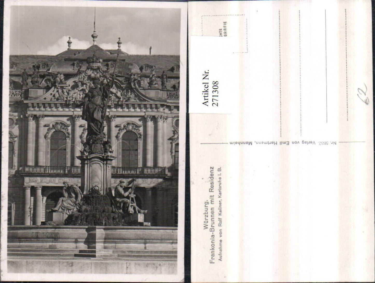 271308,Würzburg Frankonia-Brunnen Brunnen m. Residenz