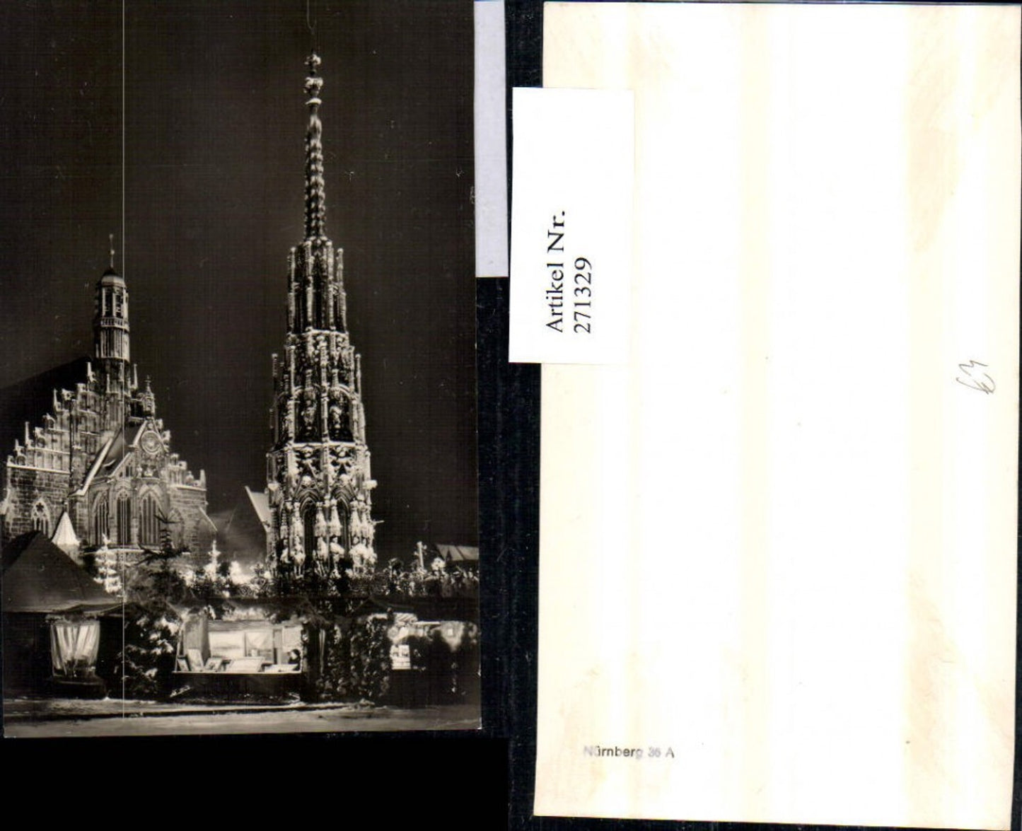 271329,Nürnberg Schöner Brunnen u. Kirche b. Nacht