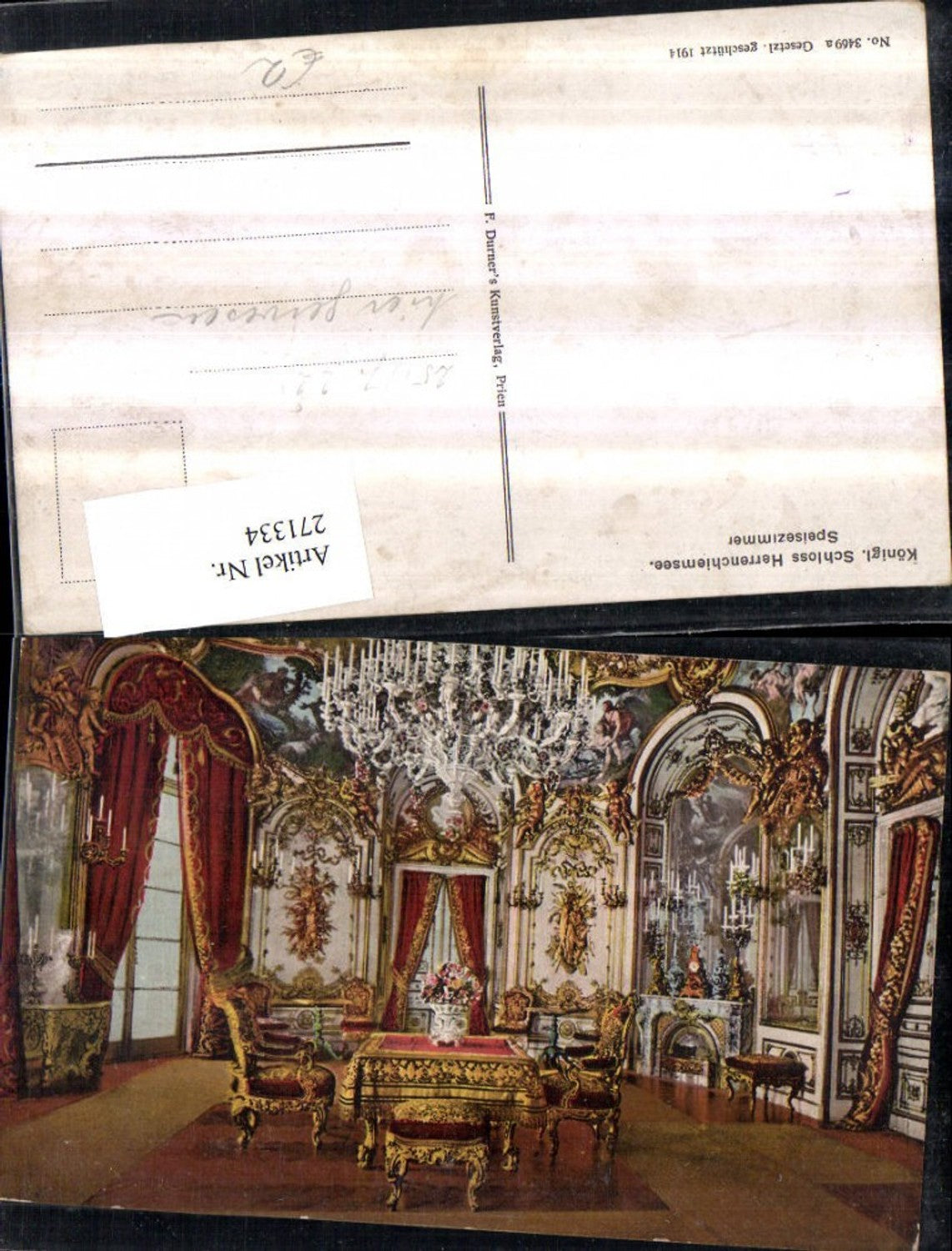 271334,Königliches Schloss Herrenchiemsee Speisezimmer Innenansicht