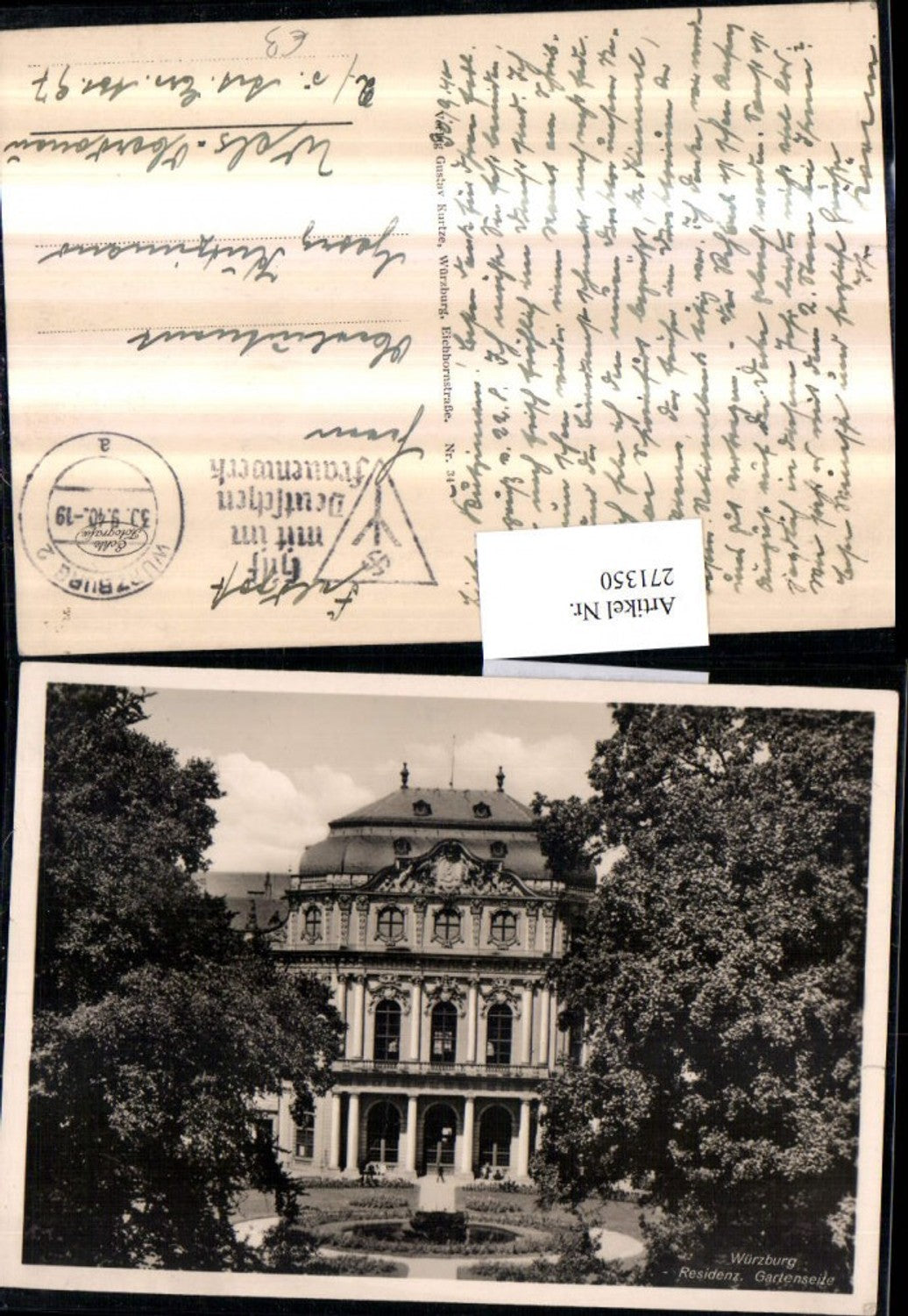 271350,Würzburg Residenz Gartenseite