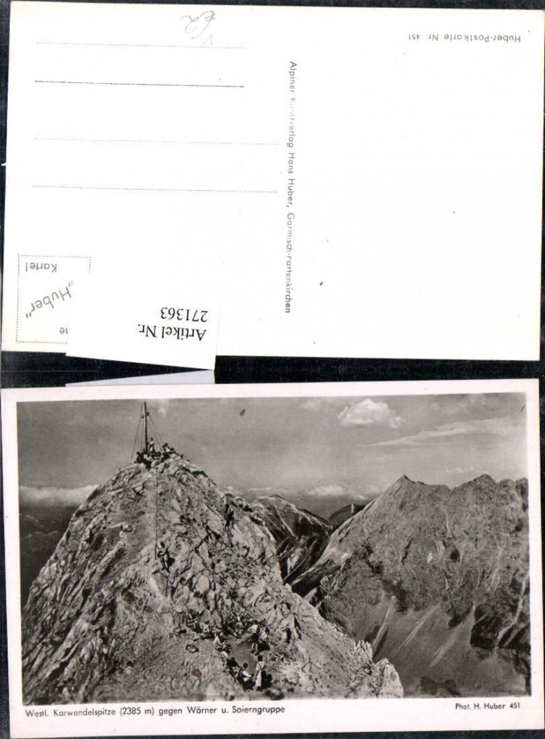 271363,Karwendelspitze geg. Wörner u. Soierngruppe Bergkulisse pub Hans Huber 451