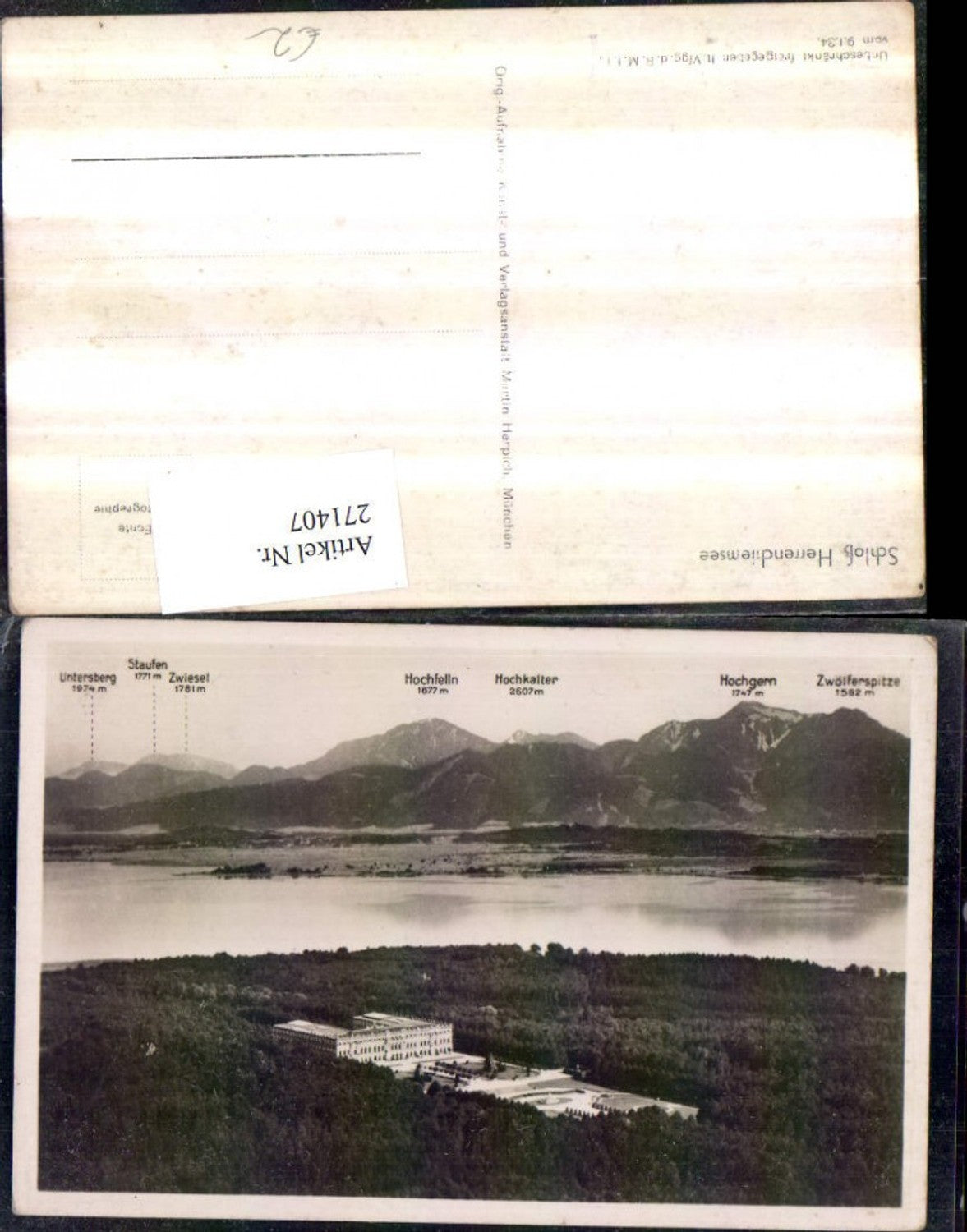 271407,Schloss Herrenchiemsee m. Staufen Hochfelln Hochgern Bergkulisse