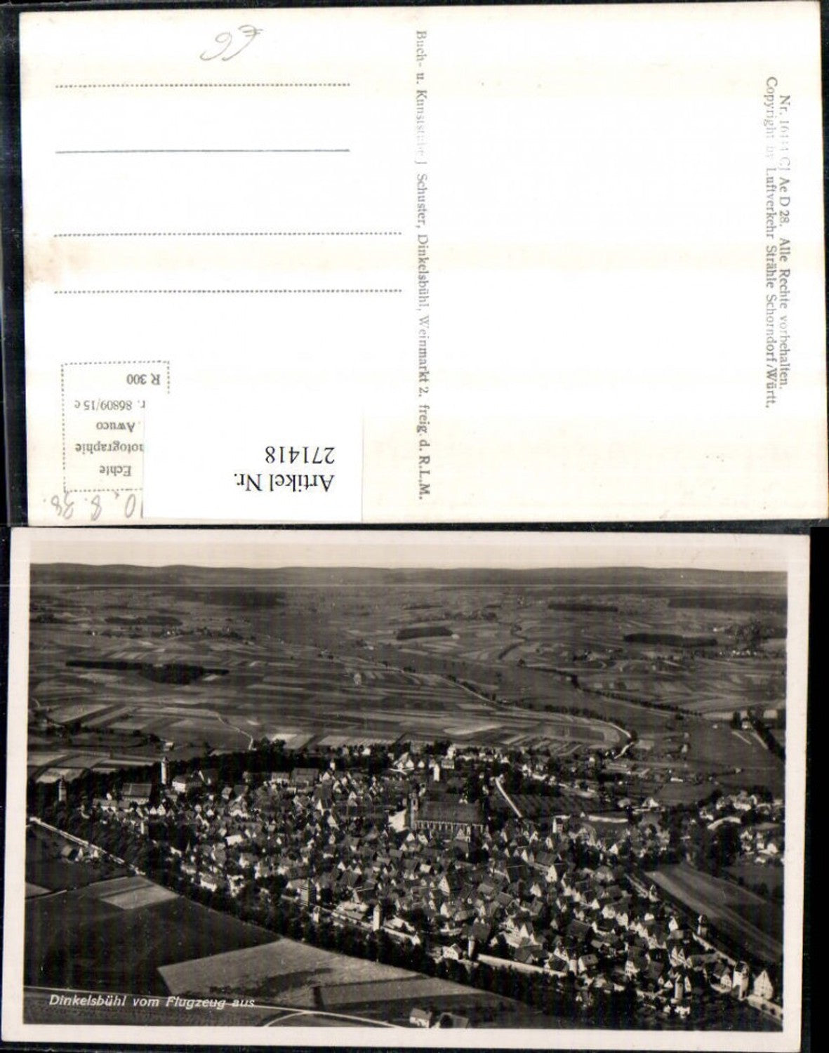 271418,Dinkelsbühl Totale Fliegeraufnahme