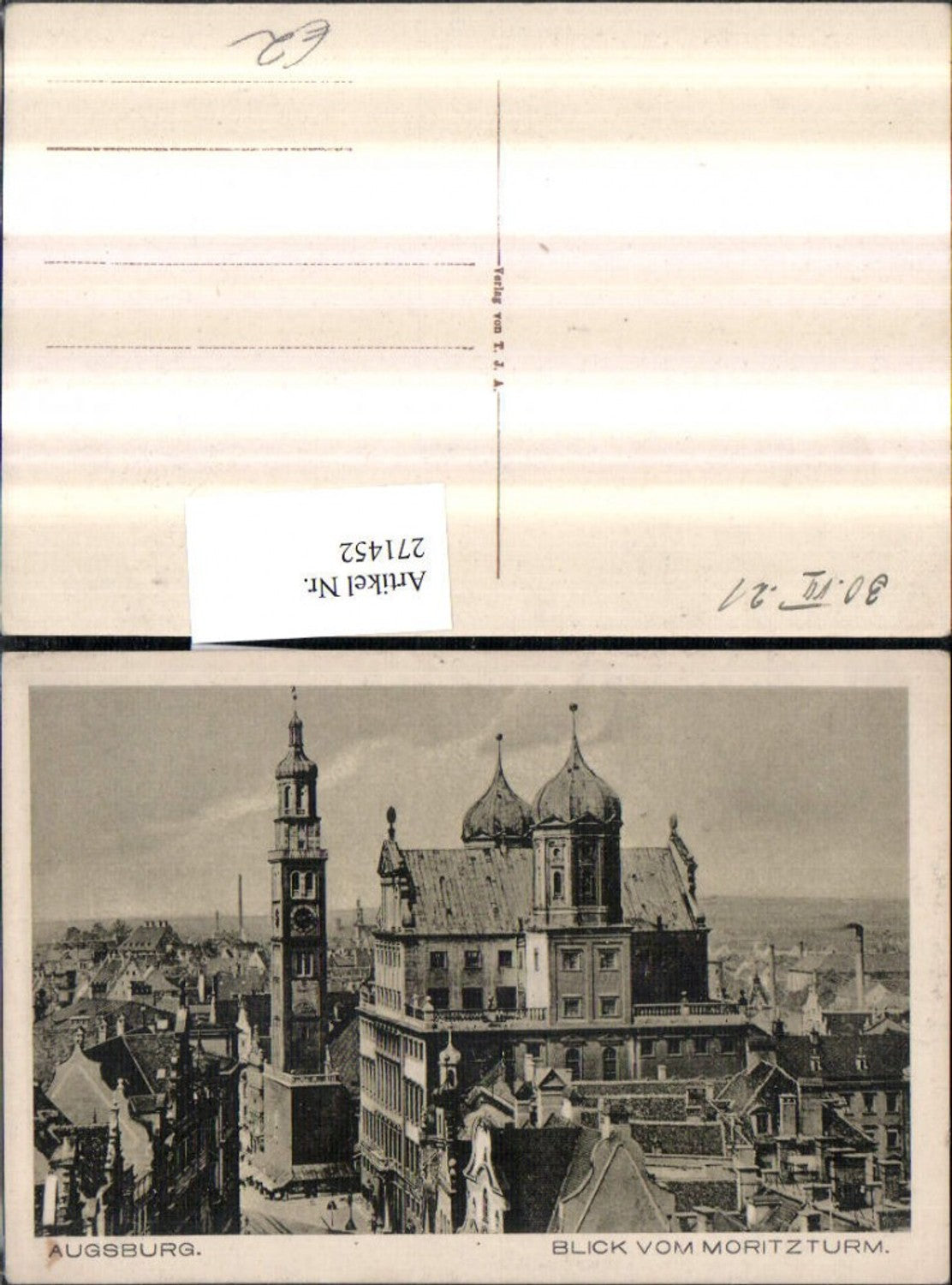 271452,Augsburg Teilansicht Blick vom Moritzturm