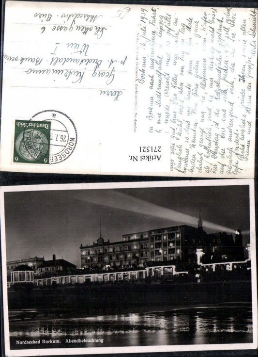 271521,Nordseebad Borkum Abendbeleuchtung