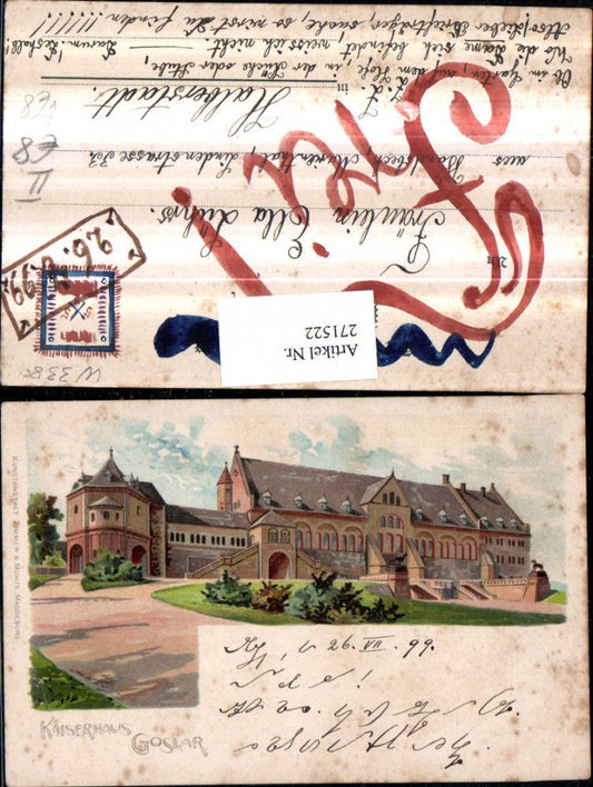 271522,Litho AK Goslar Kaiserhaus pub Zimmer u. Munte Magdeburg
