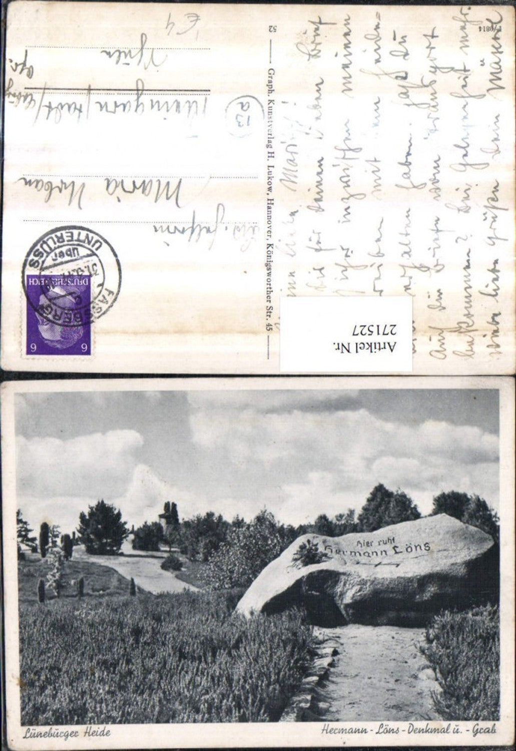 271527,Lüneburger Heide Hermann-Löns-Denkmal u. Grab