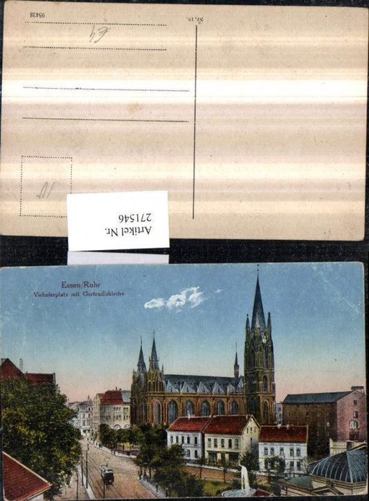 271546,Essen Ruhr Viehoferplatz m. Gertrudiskirche Kirce