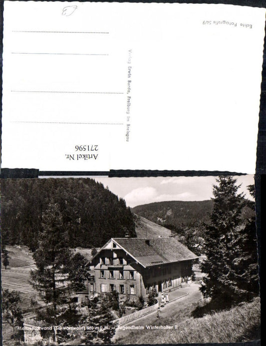 271596, Menzenschwand in the Black Forest, Winterhalter Youth Hostel 2