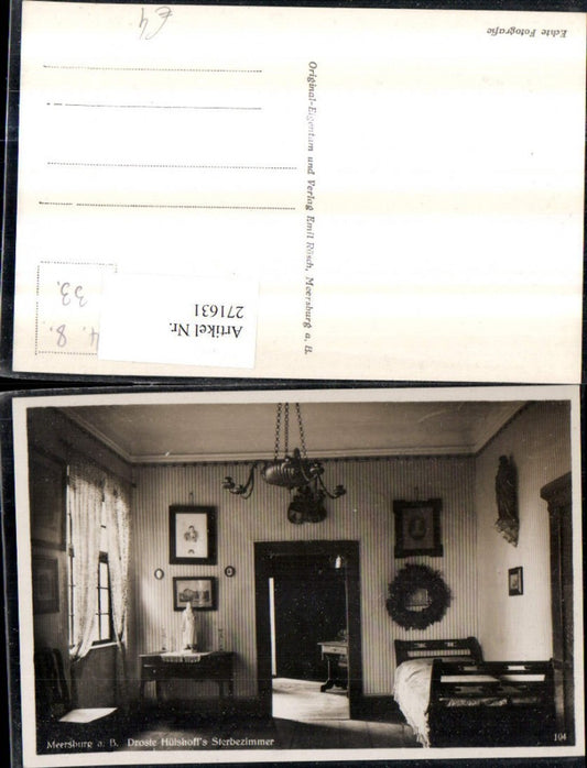271631, Meersburg on Lake Constance, Droste Hülshoff's death chamber, interior view