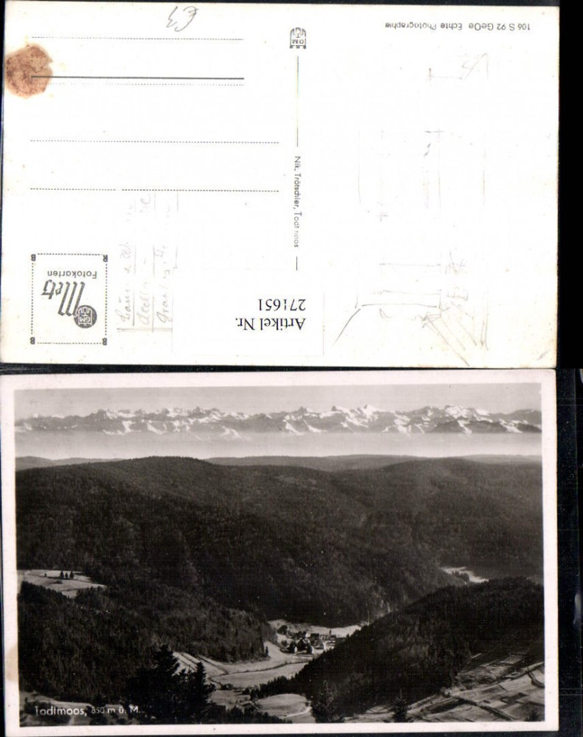 271651,Todtmoos Totale Bergkulisse
