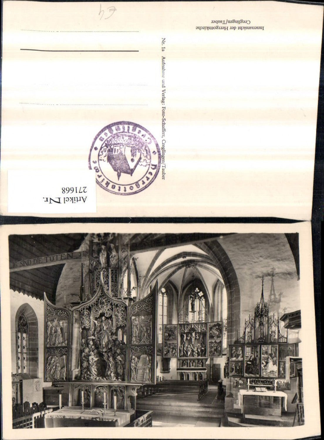 271668, Creglingen an der Tauber, interior view of the Herrgottskirche church
