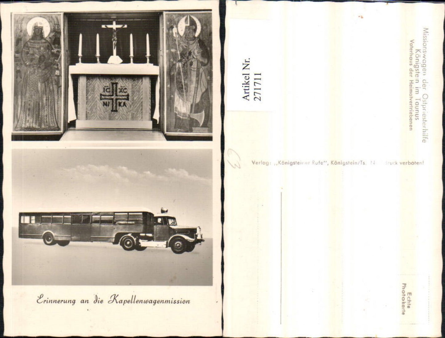 271711,Königstein im Taunus Erinnerung an d. Kapellenwagenmission Missionswagen d. Ostpriesterhilfe