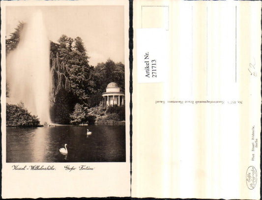 271713,Kassel Wilhelmshöhe Große Fontäne Tempel Schwäne