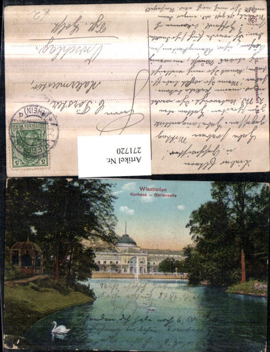 271720,Wiesbaden Kurhaus Gartenseite