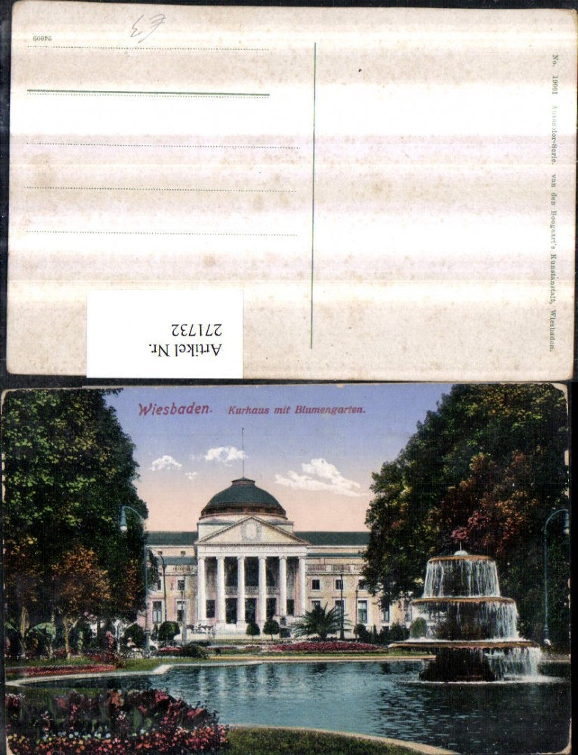 271732,Wiesbaden Kurhaus m. Blumengarten Springbrunnen