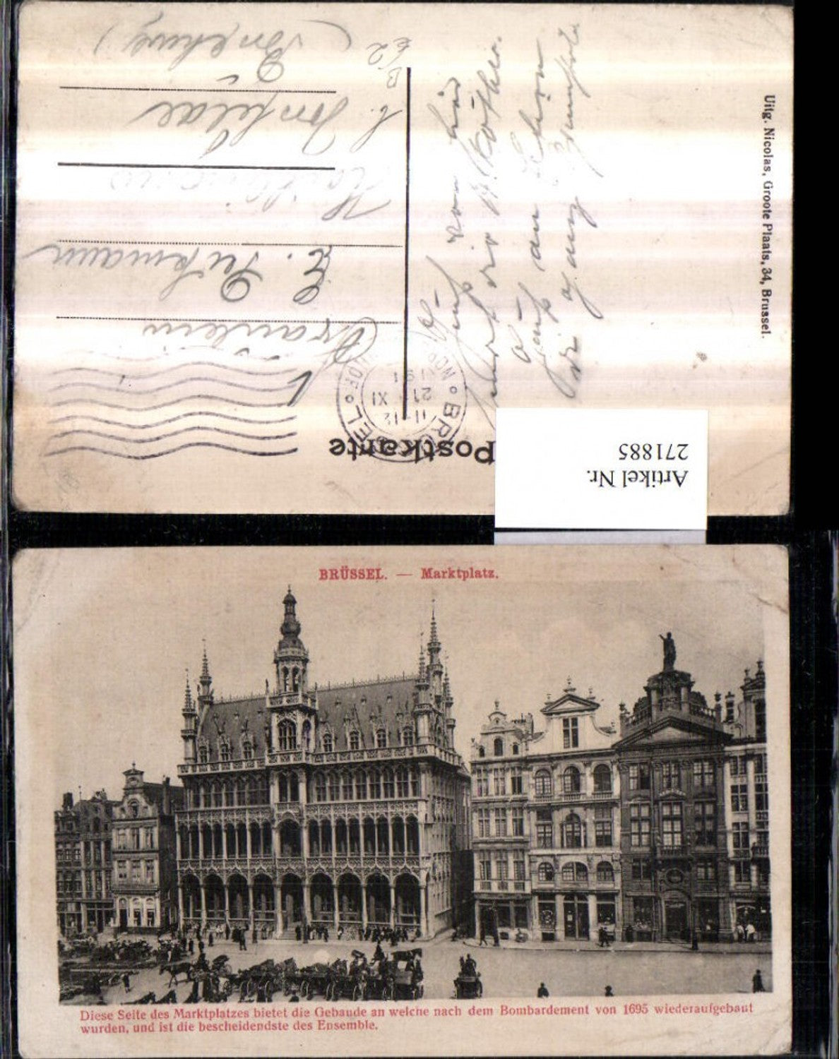271885,Belgien Brüssel Marktplatz Rathaus Kutschen