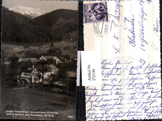 272149,Ottertal Otterthal Gasthof Rottensteiner geg. Schneeberg