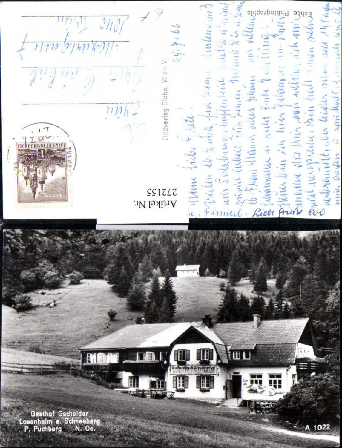 272155,Losenheim am Schneeberg b. Puchberg Gasthof Gscheider