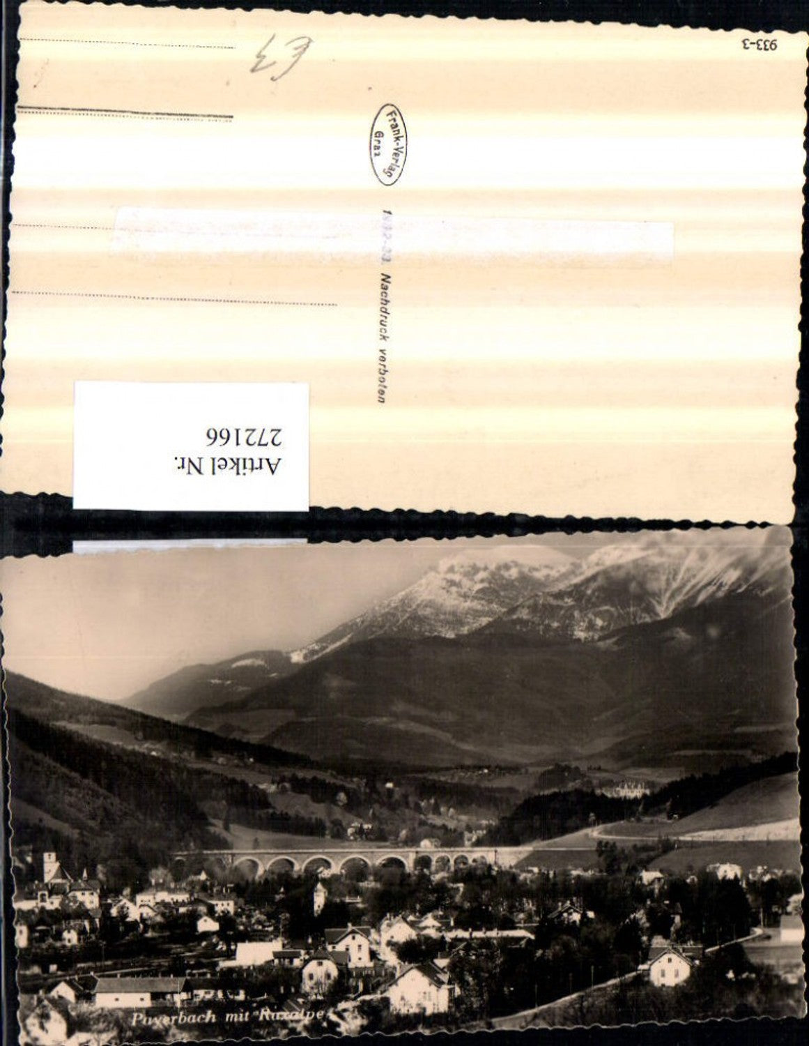 272166,Payerbach Totale m. Raxalpe Bergkulisse Viadukt