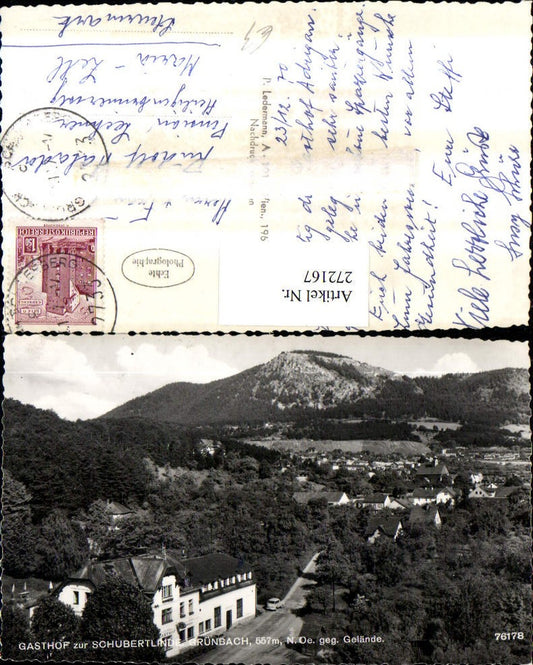 272167,Grünbach Gasthof zur Schubertlinde geg. Gelände