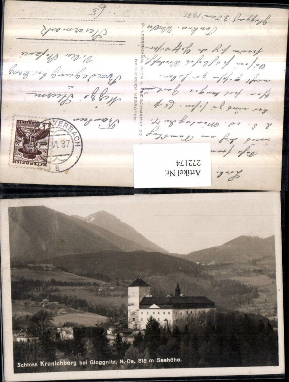 272174,Schloss Kranichberg b. Gloggnitz Bergkulisse