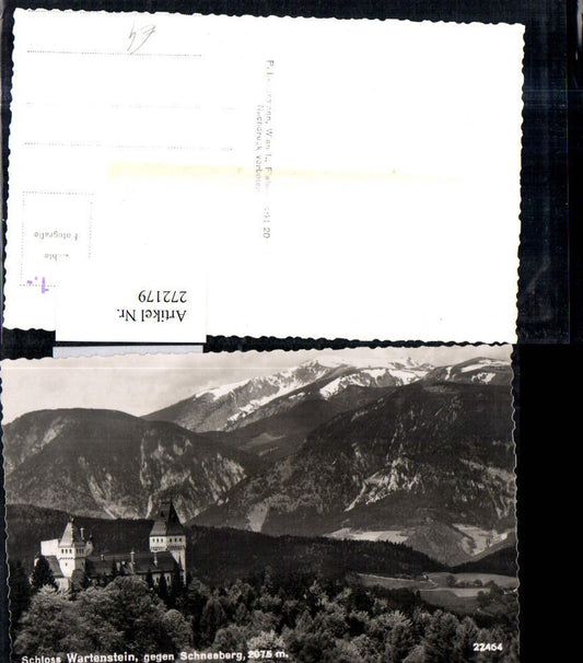272179,Schloss Wartenstein b. Raach im Hochgebirge geg. Schneeberg Bergkulisse