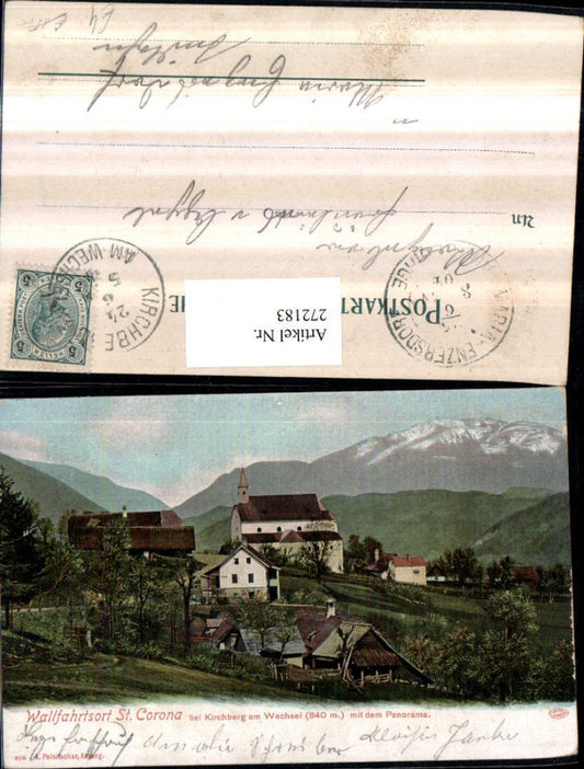 272183,St. Corona b. Kirchberg am Wechsel Teilansicht Bergkulisse