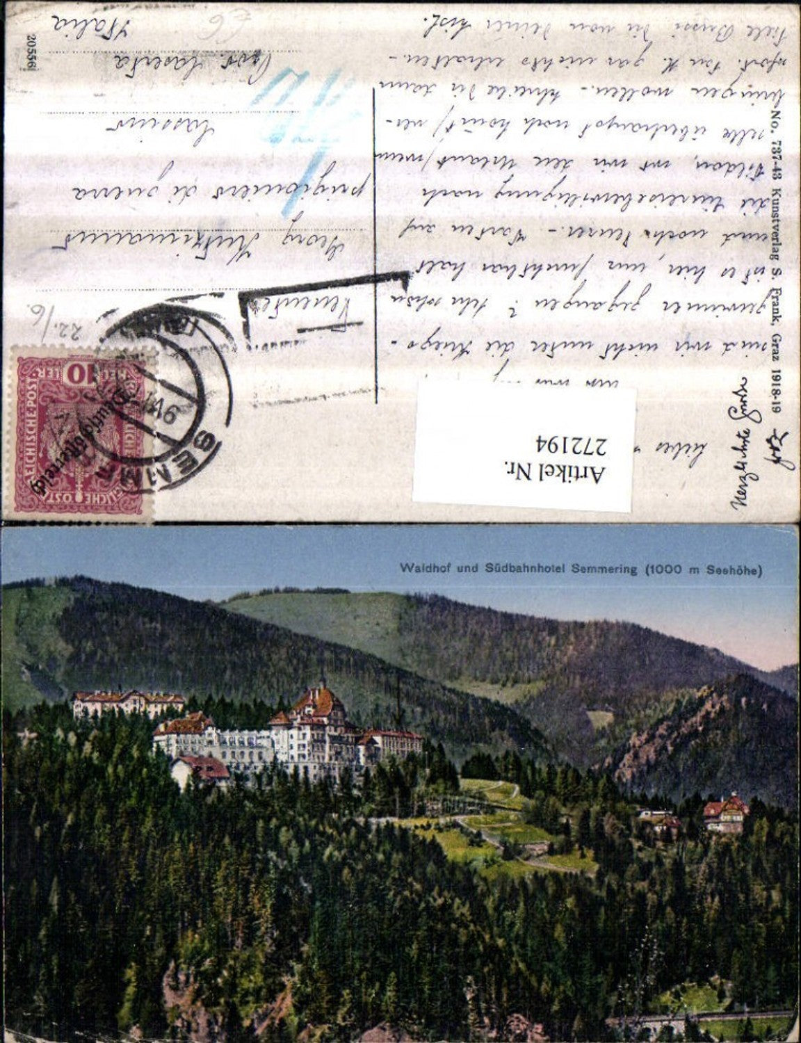 272194,Waldhof u. Südbahnhotel Semmering