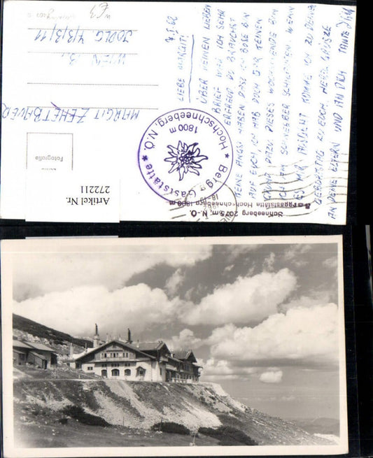 272211,Schneeberg Berggasstätte Hochschneeberg b. Puchberg