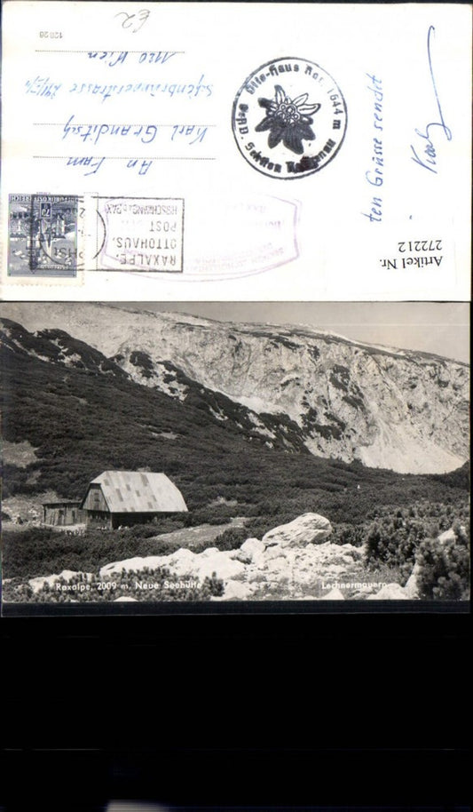 272212,Raxalpe Seehütte m. Lechnermauern b. Reichenau