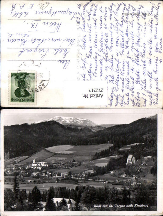 272217,Blick von St. Corona nach Kirchberg am Wechsel Totale Bergkulisse