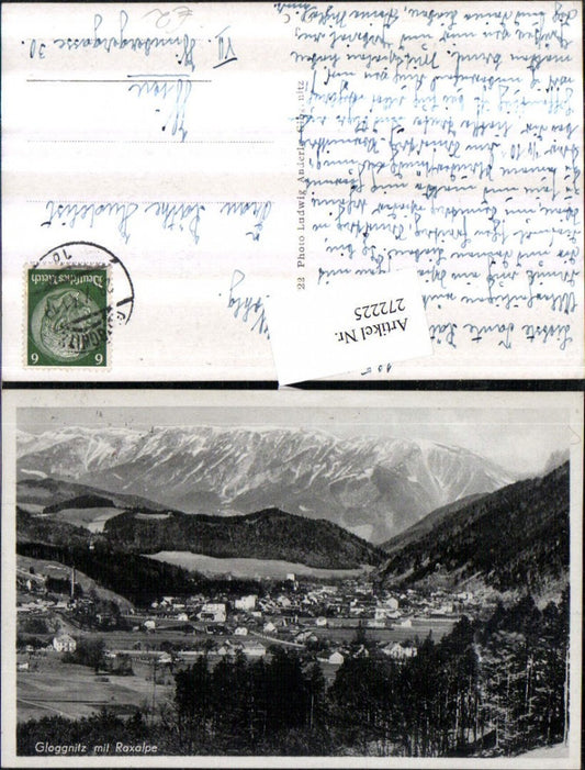 272225,Gloggnitz Totale m. Raxalpe Bergkulisse