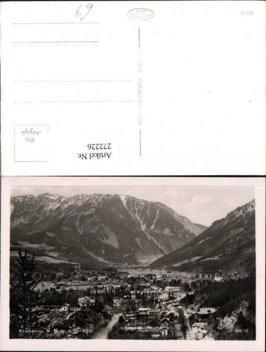 272226,Reichenau Totale m. d. Raxalpe Bergkulisse