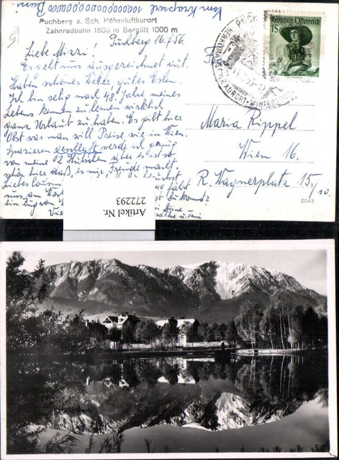 272293,Puchberg am Schneeberg Teich Bergkulisse