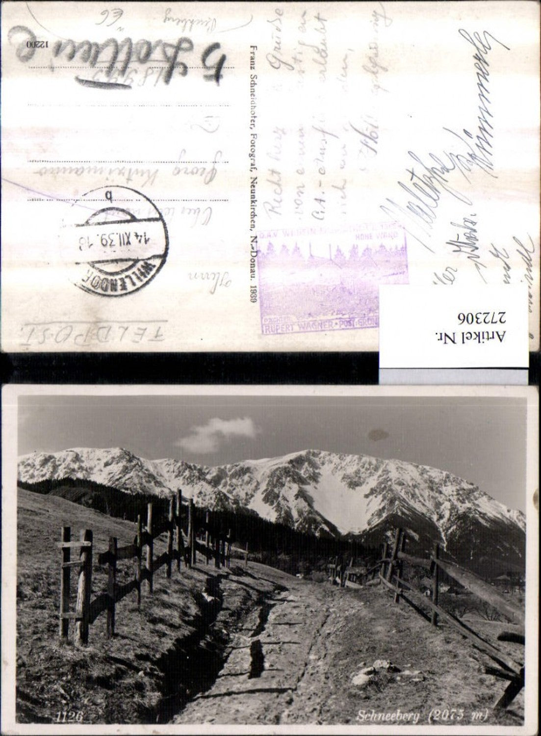 272306,Schneeberg Bergkulisse Wegpartie b. Puchberg
