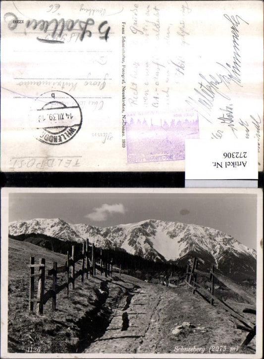 272306,Schneeberg Bergkulisse Wegpartie b. Puchberg