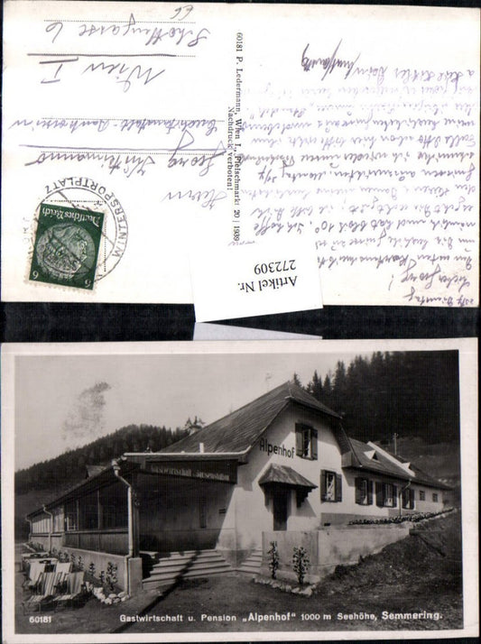 272309,Semmering Gastwirtschaft u. Pension Alpenhof