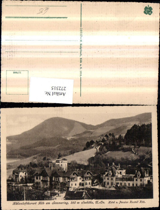 272315,Semmering Hotel u. Pension Kastell Küb