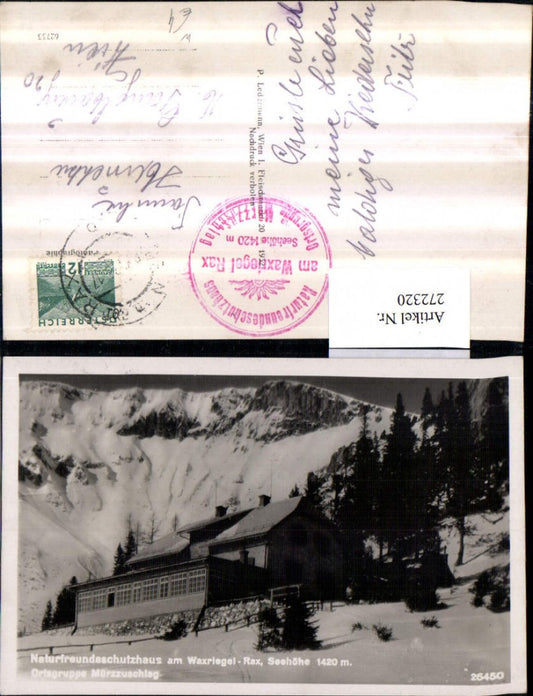 272320,Naturfreundeschutzhaus Schutzhaus am Waxriegel Rax b. Puchberg Winterbild