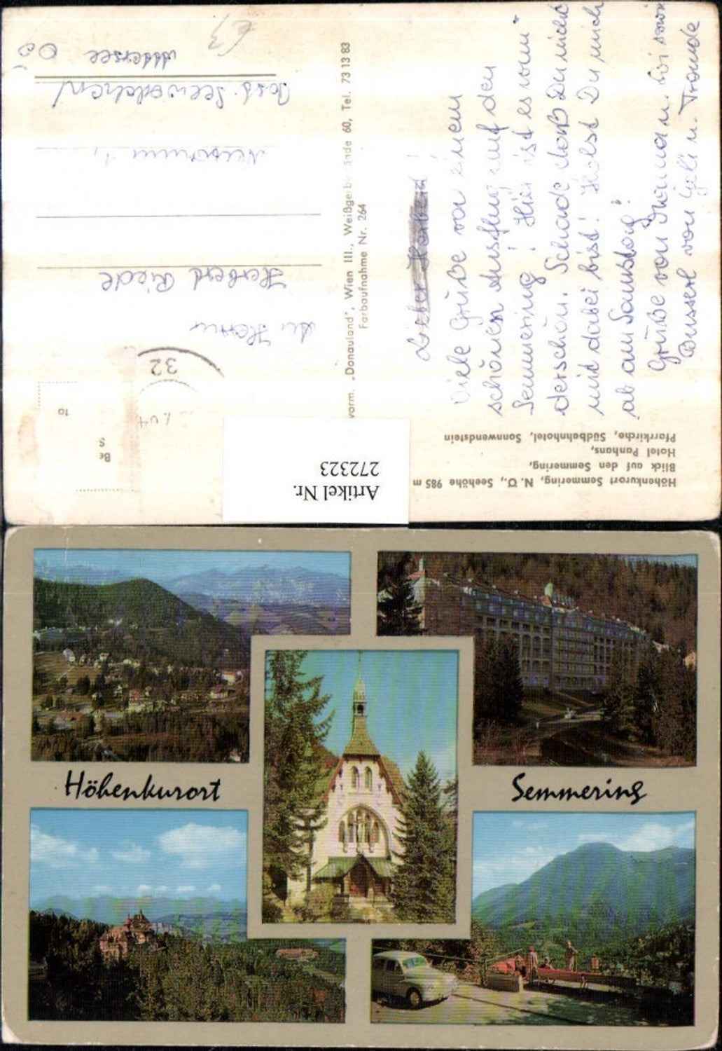 272323,Semmering Totale Hotel Panhans Pfarrkirche Kirche Mehrbildkarte