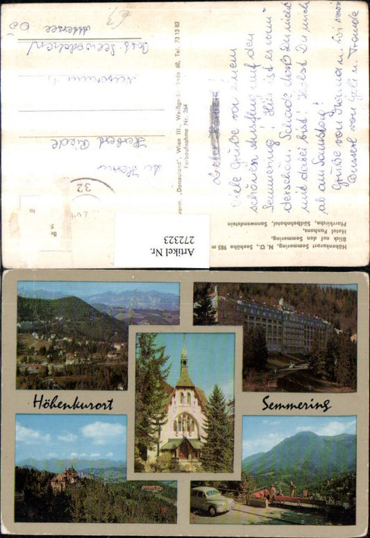 272323,Semmering Totale Hotel Panhans Pfarrkirche Kirche Mehrbildkarte