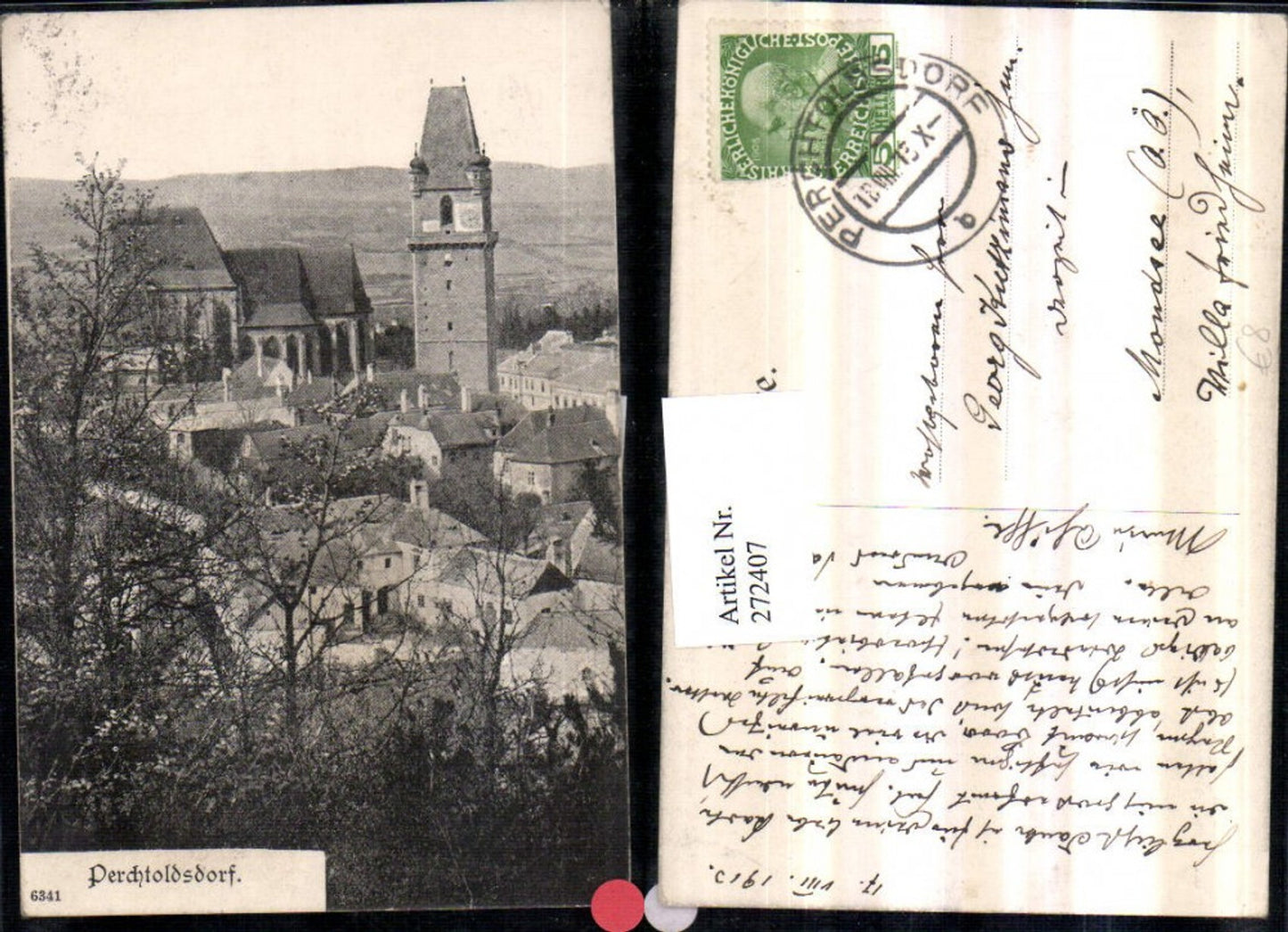 272407,Perchtoldsdorf Totale Kirche Turm