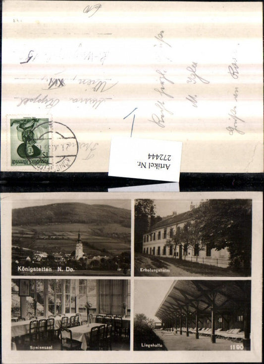 272444,Königstetten Totale Erholungsheim Liegehalle Speisesaal Mehrbildkarte