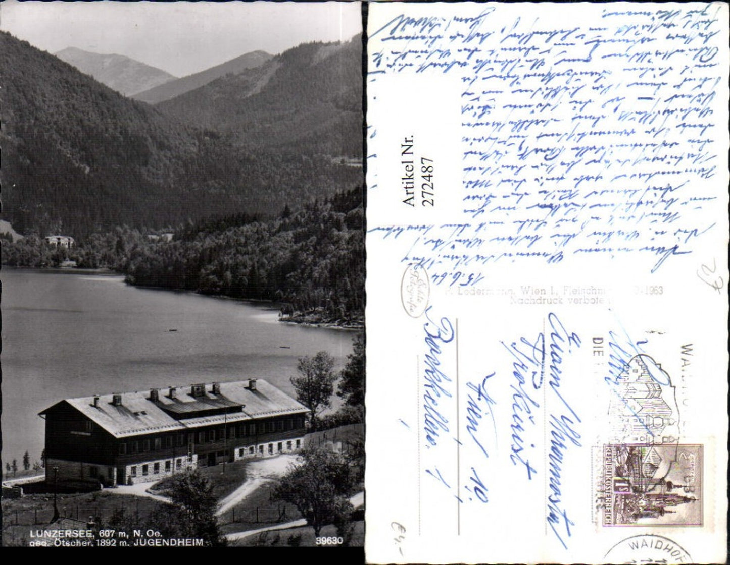 272487,Lunzersee See b. Lunz Jugendheim geg. Ötscher Bergkulisse